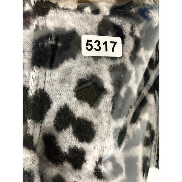 Socialite Leopard Print Sweater Dress 3/4 Sleeve Mini Gray Black Large - Picture 6 of 6